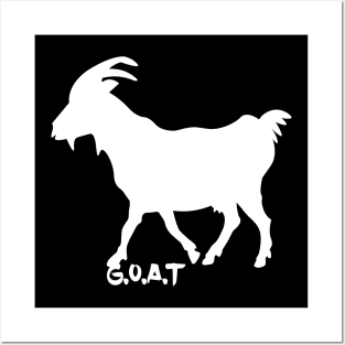 g.o.a.t. white Posters and Art